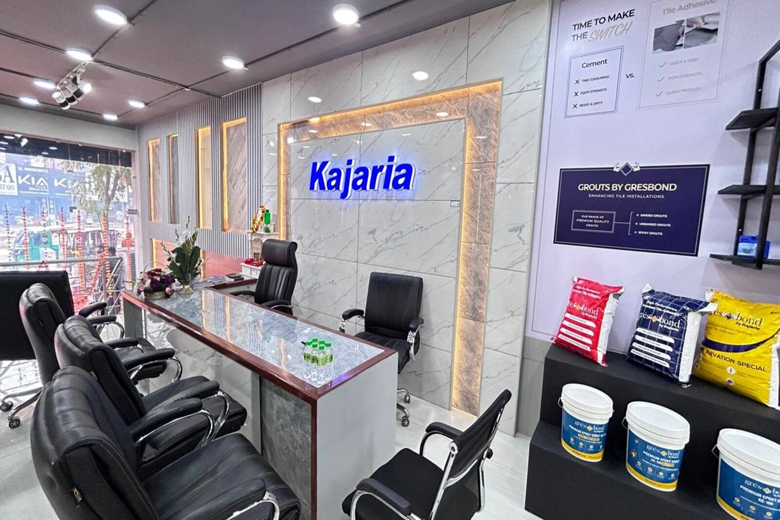 Yash Tiles and Bath Fittings, a new Kajaria Gres Universe Showroom inaugurated today near Sheetla Mata Road, Gurugram
